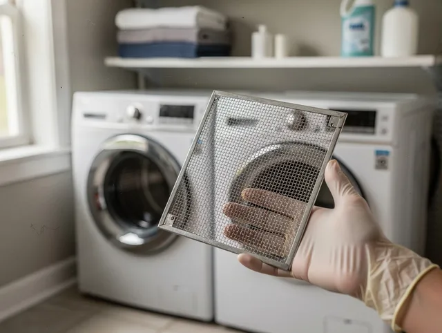 Largo Dryer Vent Cleaning specialist performing detailed lint trap cleaning service in Largo