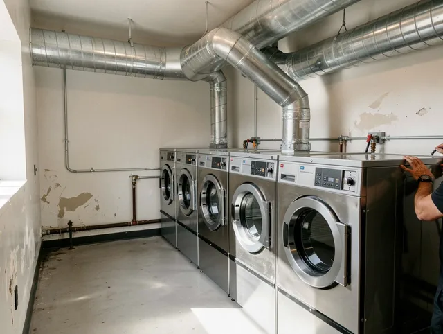 Largo Dryer Vent Cleaning team performing large-scale commercial dryer vent cleaning in Largo