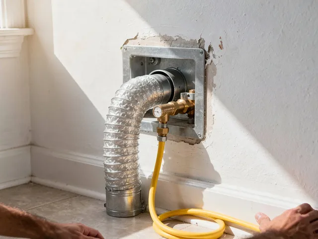 Largo Dryer Vent Cleaning certified technician performing specialized gas dryer vent cleaning in Largo